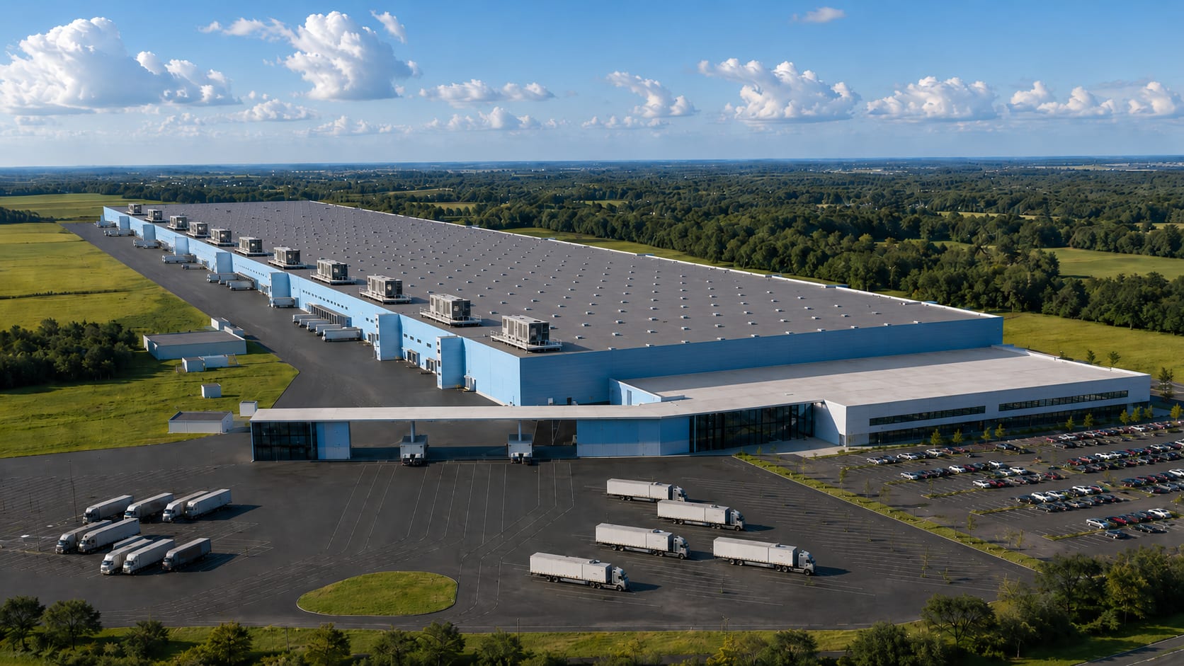 Food Retail Distribution and Production Hub: Integrated Design for a 200,000 m² Complex — project by TEBIN