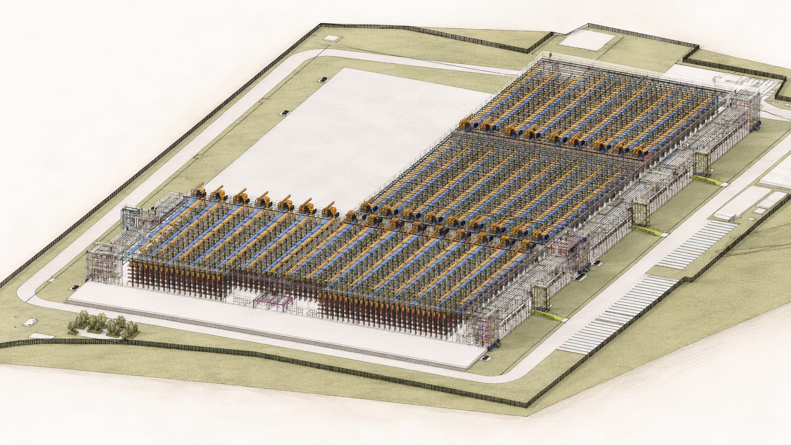 Reconstruction of a Logistics Warehouse Complex: Full Project Design — project by TEBIN